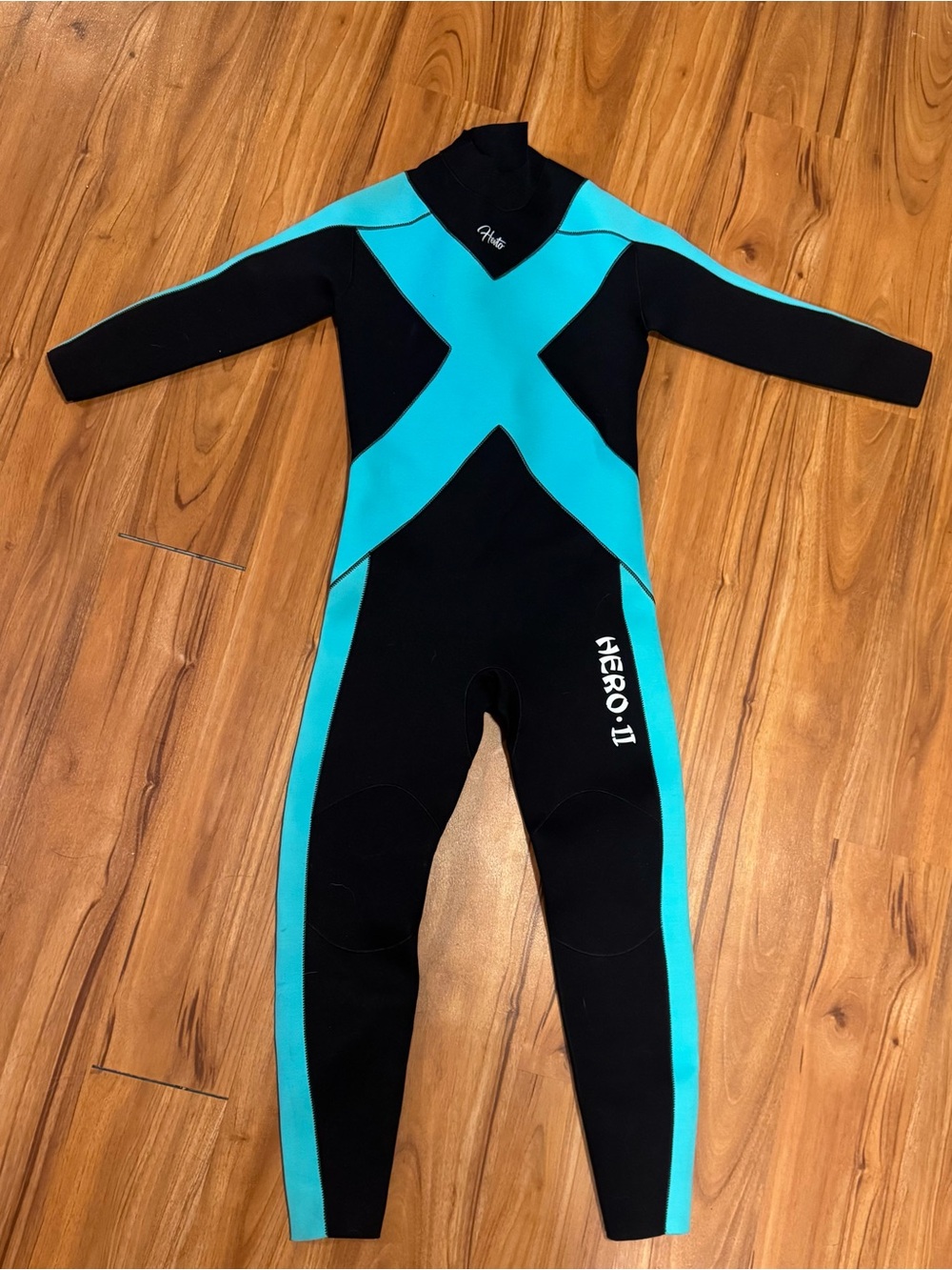 Kids' Black & Teal Full Wetsuit - Kids Swim